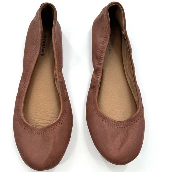 Lucky Brand Erin Brown Leather Ballet Flats - Picture 2 of 5